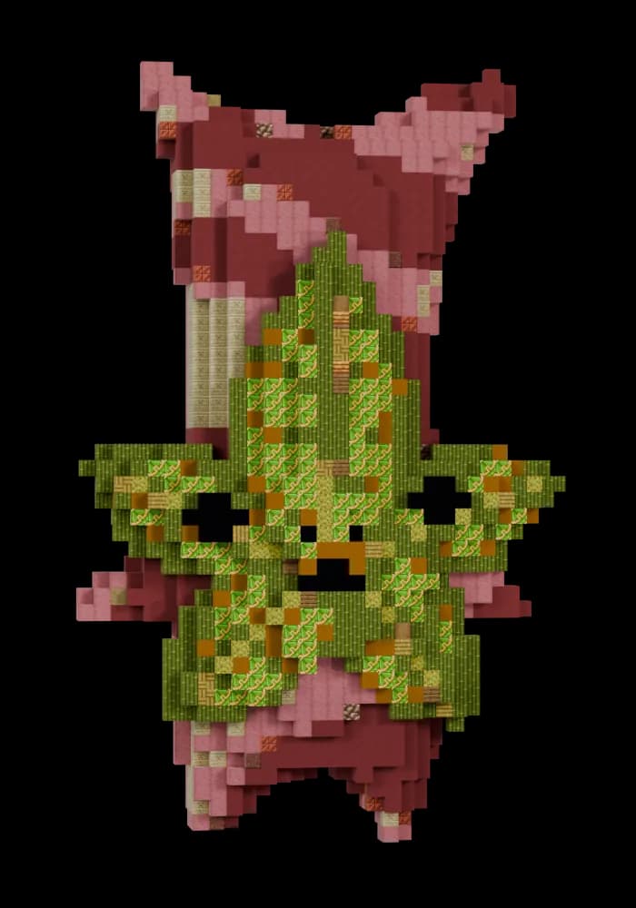 Korok rebuilt from Minecraft blocks